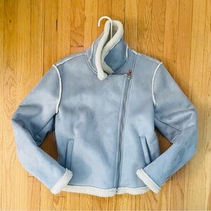 Primark Light Blue Leather Suede Jacket